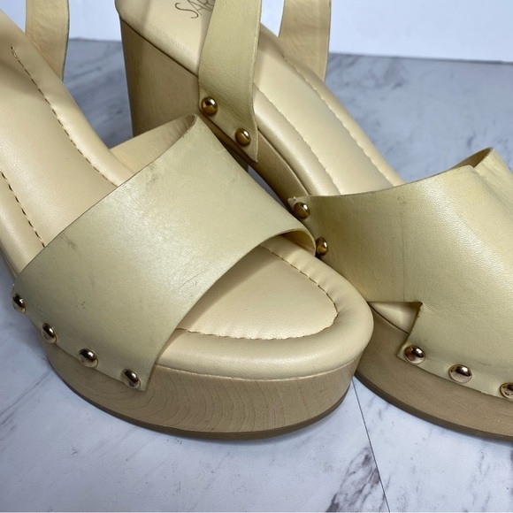 Franco Sarto Wally Yellow Leather Platform Heeled Sandal 9M - Picture 9 of 14